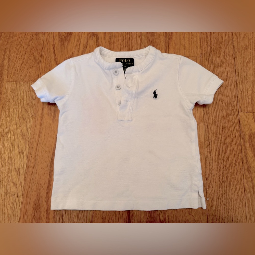 Polo Ralph Lauren Boys’ Cotton Jersey Short-Sleeve Henley Shirt in White, size 2